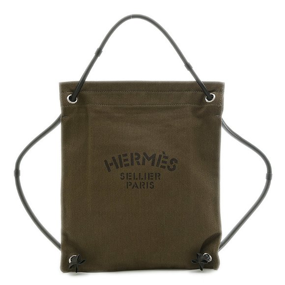 Hermes Sac Marine Backpack Canvas Khaki - Picture 7 of 7